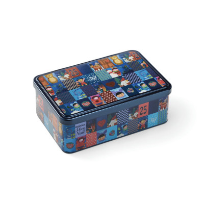 BOITE A SUCRE, COFFRET JUNIOR 190 X 125 X 72 MM - 72 mm - noel frise bleu