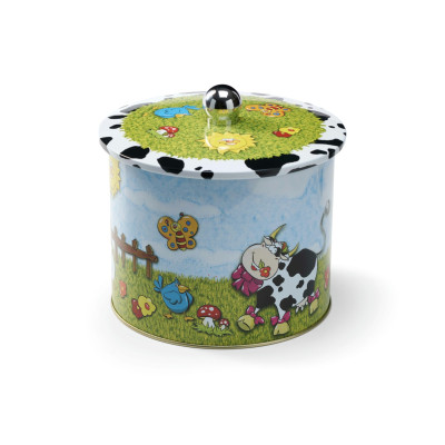 SEAU / BOITE A BISCUITS, 154 X 154 MM - 154 mm - Vache