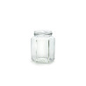 Bocaux en verre style hexagonal 47 ml plat capsules à visser twist off 43mm