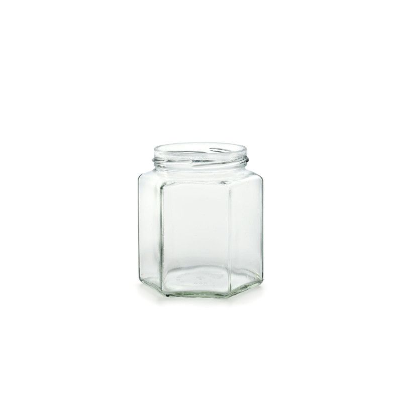 Bocaux en verre style hexagonal 47 ml plat capsules à visser twist off 43mm