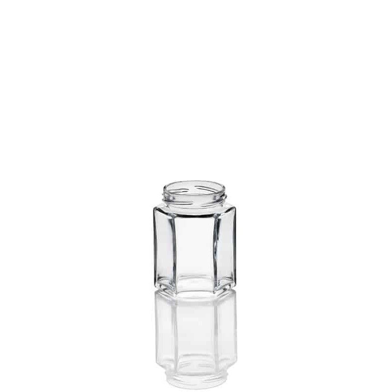 Bocaux en verre style hexagonal 47 ml plat capsules à visser twist off 43mm