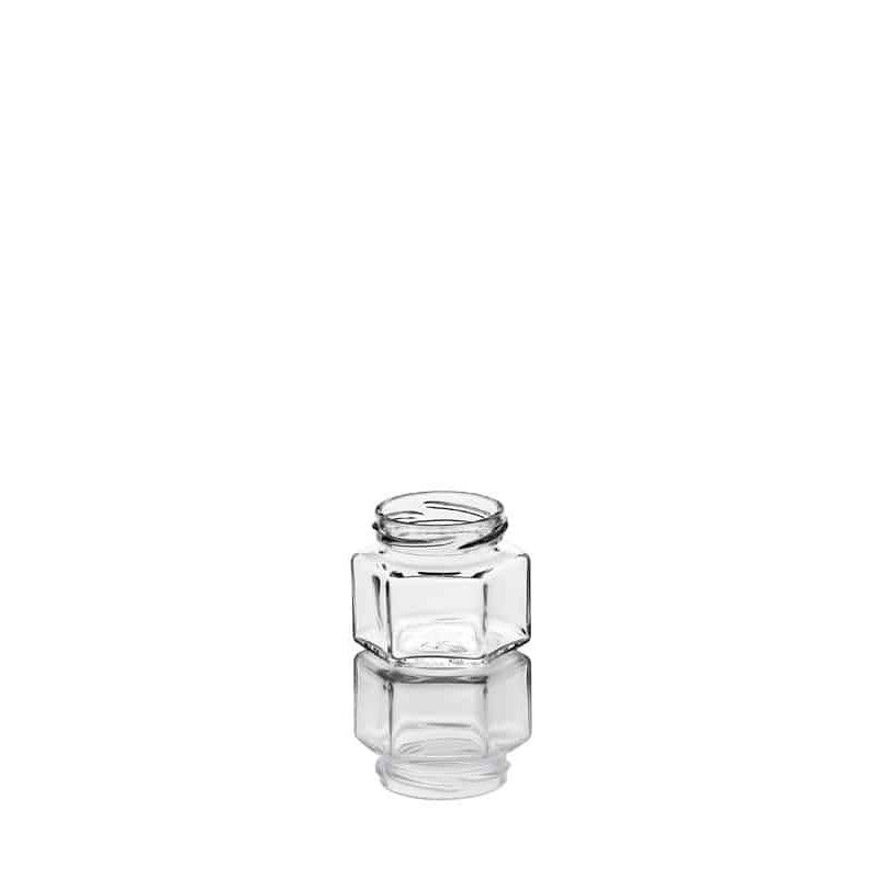 Bocaux en verre style hexagonal 47 ml plat capsules à visser twist off 43mm