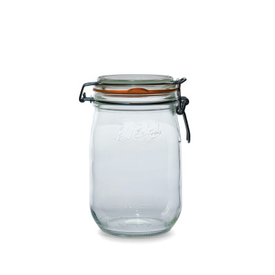 Bocaux en verre LE PARFAIT Super 1000 ml diamètre 85 rondelle montée - 1000 ml - 85 mm