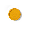 Couvercle fraîcheur en silicone Weck couleur mango de diamètre 100 mm avec logo fraise, vendu en lot de 3.