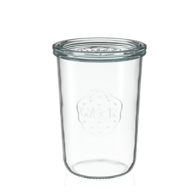 Barattoli in vetro dritti WECK 1050 ml Ø 100 mm, coperchi e guarnizioni inclusi