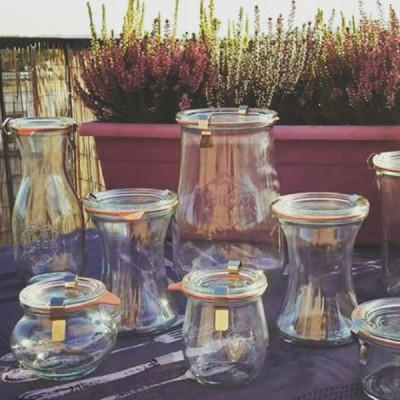 6 Jars Coils 370 ml, diameter 80 mm with lids and gaskets