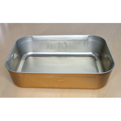 Large metal rectangle mould, 32 x 22 x 8 cm, copper interior