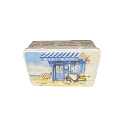 BOITE/COFFRET METAL DECOREE JUNIOR "BISTROT" 190 x 125 x 72 MM