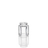 Bocaux en verre style hexagonal 106 ml plat capsules à visser twist off 53mm
