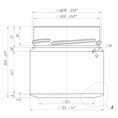 Bocaux en verre style ergo mio 106 ml capsules a visser twist off 70 mm deep