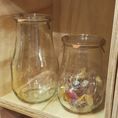 Bocaux en verre WECK corolle 1750ml Ø 100mm, couvercles et joints inclus