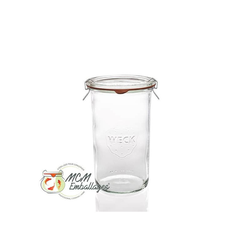 Bocaux en verre WECK Droit 1050 ml Ø 100mm, couvercles et joints inclus