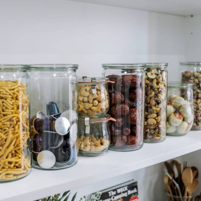 Bocaux en verre WECK tube 1040 ml Ø 80mm, couvercles et joints inclus