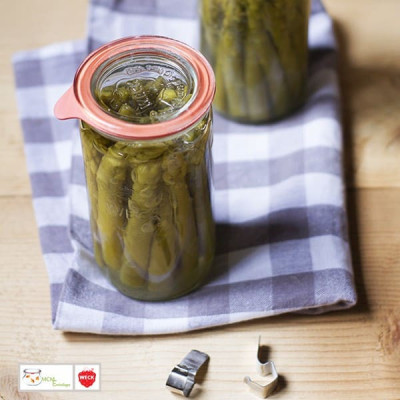 Bocaux en verre WECK tube 1040 ml Ø 80mm, couvercles et joints inclus