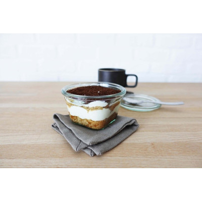 Bocaux en verre WECK quadro 290 ml Ø 100mm, couvercles et joints inclus