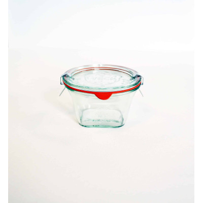 Bocaux en verre WECK quadro 290 ml Ø 100mm, couvercles et joints inclus