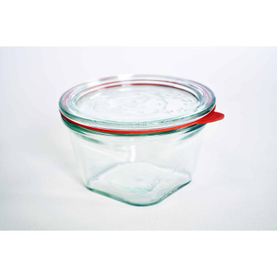 Bocaux en verre WECK quadro 290 ml Ø 100mm, couvercles et joints inclus