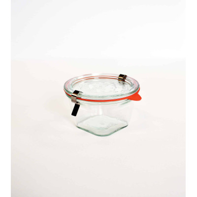 Bocaux en verre WECK quadro 290 ml Ø 100mm, couvercles et joints inclus