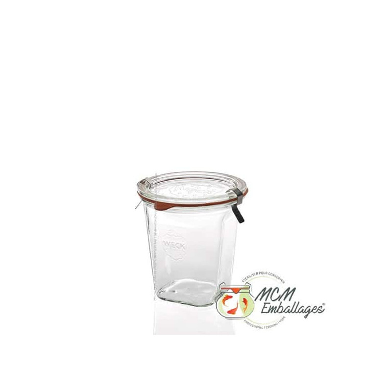 Bocaux en verre WECK quadro 290 ml Ø 100mm, couvercles et joints inclus
