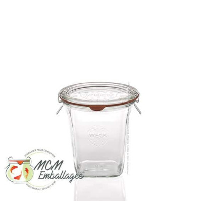 Bocaux en verre WECK quadro 290 ml Ø 100mm, couvercles et joints inclus