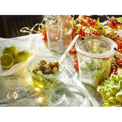 Bocaux en verre WECK quadro 290 ml Ø 100mm, couvercles et joints inclus
