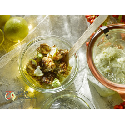 Bocaux en verre WECK quadro 290 ml Ø 100mm, couvercles et joints inclus