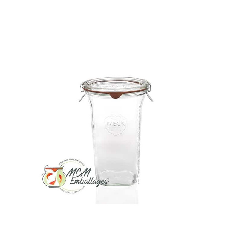 Bocaux en verre WECK quadro 290 ml Ø 100mm, couvercles et joints inclus