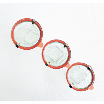 Bocaux en verre WECK quadro 290 ml Ø 100mm, couvercles et joints inclus