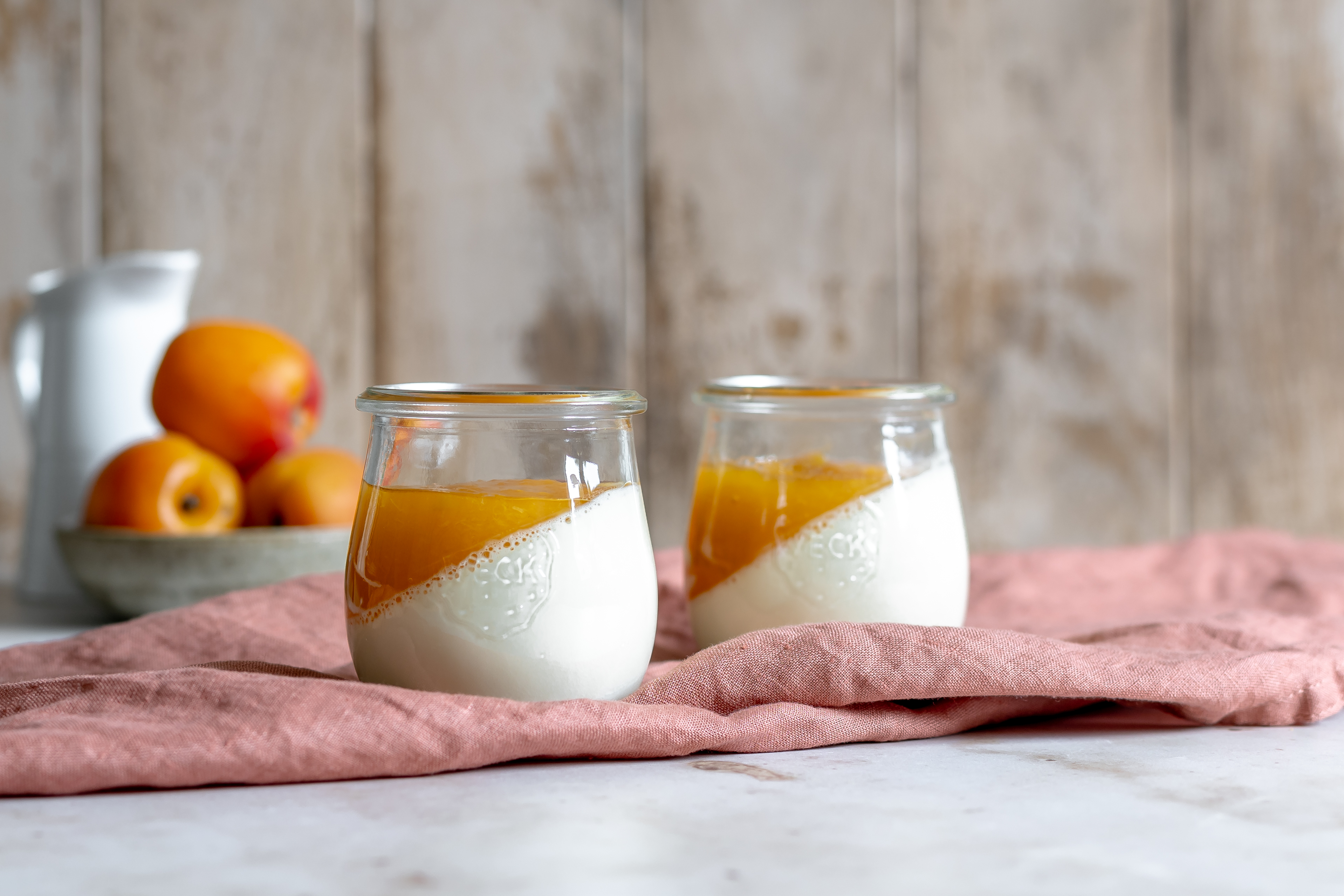 bocaux corolle 220ml Weck  panna cotta abricot
